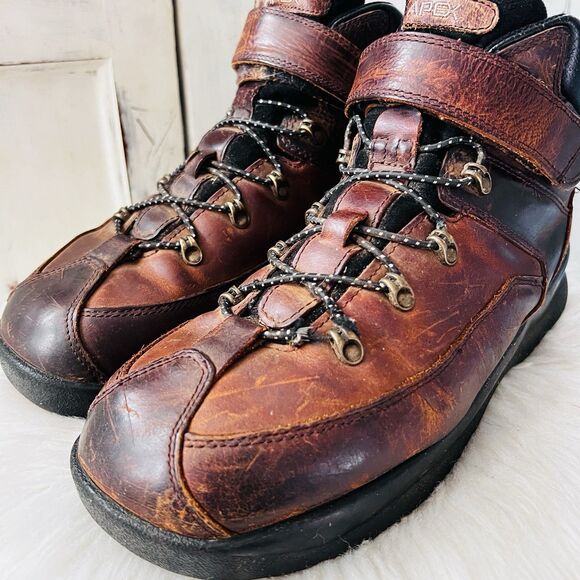 Apex Legends Mens Ariya Brown Leather Worn Distressed Hiking Boots - Size 10.5 - Picture 2 of 9